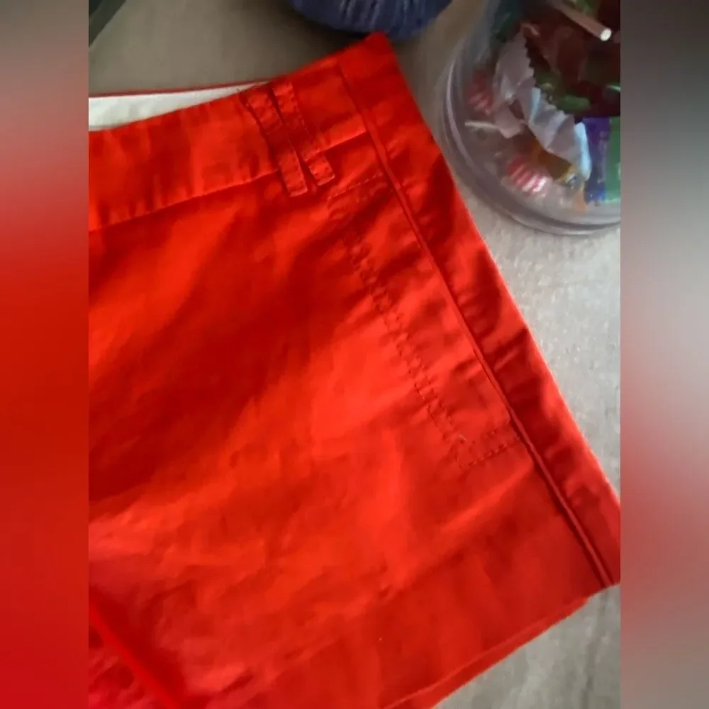 Tory Burch Burnt Red-Orange Orange Cotton Shorts Size 8